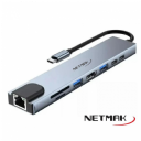 DOCK STATION USB-C NETMAK NM-8EN1