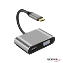 ADAPTADOR TYPE C NM-4EN1 USB-C/HDMI/USB-B/VGA/USB-C