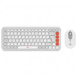 TECLADO Y MOUSE WIRELESS LOGITECH POP ICON BLANCO
