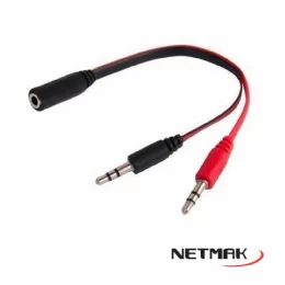 CABLE ADAPTADOR 1 MINIPLUG A 2 MINIPLUG AUDIO/MIC AURI PS4 A PC