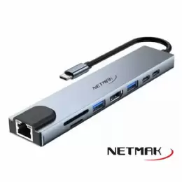 DOCK STATION USB-C NETMAK NM-8EN1