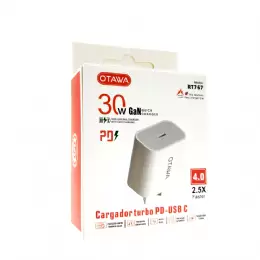 CARGADOR 220V USB-C OTAWA RT767 30W