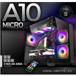 GABINETE SENTEY A10 GS-8000 BLACK 5 FAN ARGB