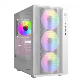 GABINETE SENTEY BLACKFIRE WHITE 4 FANS ARGB