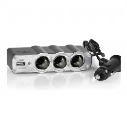 CARGADOR 12V TRIO C/USB Y 3x12V