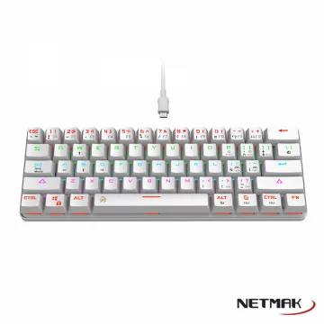 TECLADO MECANICO NETMAK NM-DOMINATE WHITE