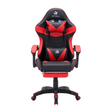 SILLA GAMER NETMAK NM-SG905-R C/APOYAPIES ROJO