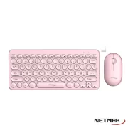 TECLADO Y MOUSE WIRELESS NETMAK KB850-P ROSA