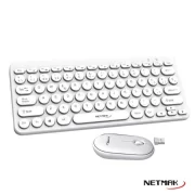 TECLADO Y MOUSE WIRELESS NETMAK KB850-W BLANCO