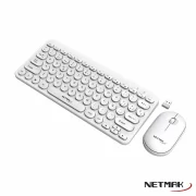 TECLADO Y MOUSE WIRELESS NETMAK KB850-W BLANCO