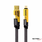 CABLE USB/USB-C/LIGHTNING 4-EN-1 NETMAK NM-123