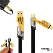 CABLE USB/USB-C/LIGHTNING 4-EN-1 NETMAK NM-123