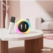 PARLANTE KARAOKE GATITO C/2 MIC. NETMAK NM-HOLY