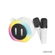 PARLANTE KARAOKE GATITO C/2 MIC. NETMAK NM-HOLY