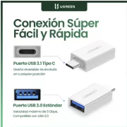 ADAPTADOR USB-C (M) A USB 3.0 (H) UGREEN US173