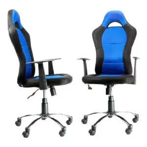 SILLA GAMER XTECH DRAKON NEGRO-AZUL