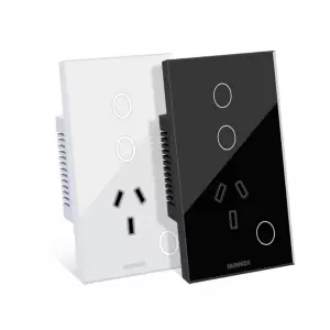 TOMA Y PUNTO WIFI HUNNOX NEGRO 2 CANALES