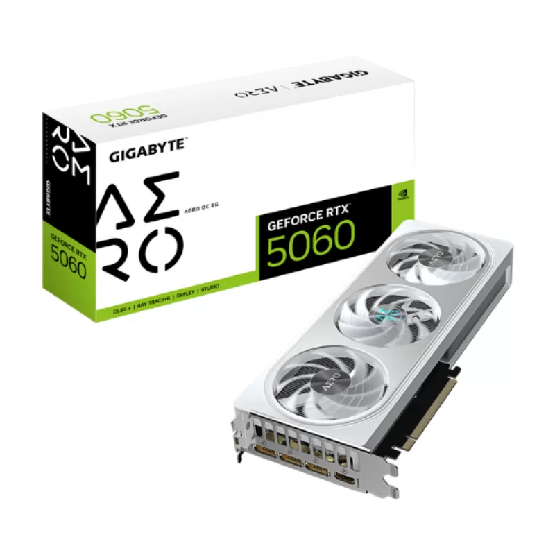 VIDEO GEFORCE RTX 5060 8 GB. GIGABYTE AERO WHITE