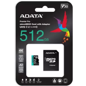 MEMORIA MICRO-SD 512 GB. ADATA CLASS10 V30S
