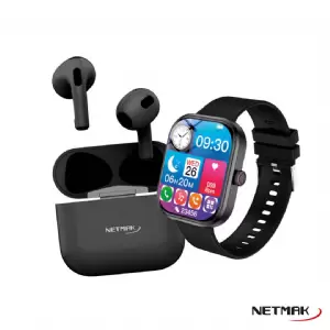 SMARTWATCH Y AURICULARES BLUETOOTH NETMAK NM-VITALITY