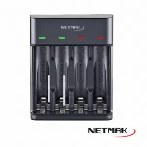 CARGADOR DE PILAS AA/AAA USB NETMAK NM-CH4