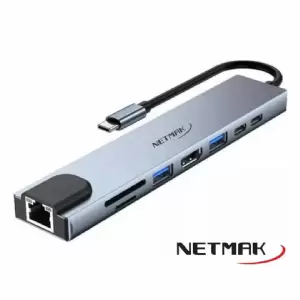 DOCK STATION USB-C NETMAK NM-8EN1