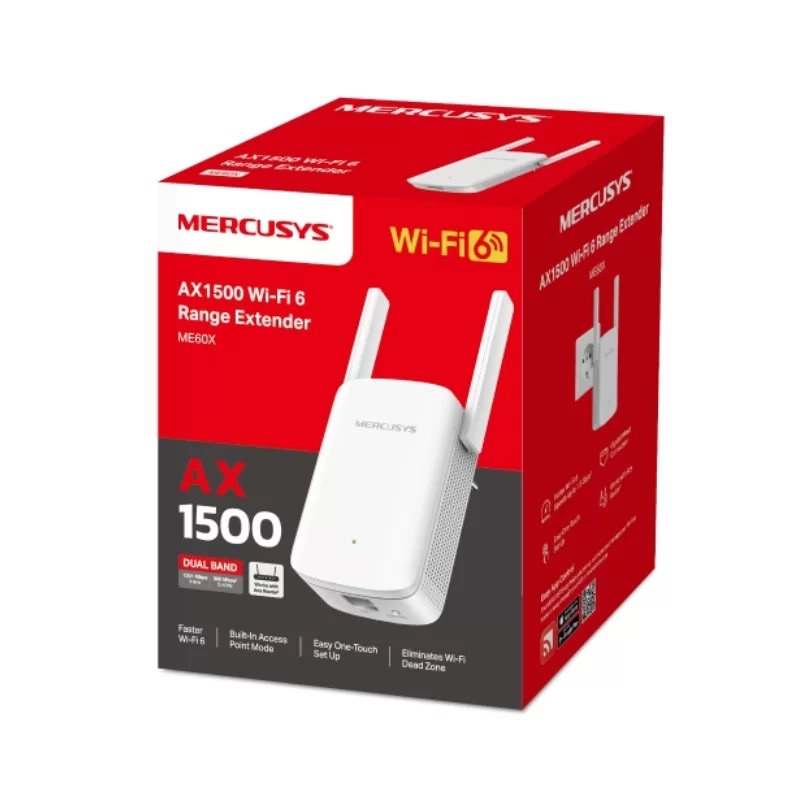 RANGE EXTENDER MERCUSYS ME60X WIFI6 AX1500