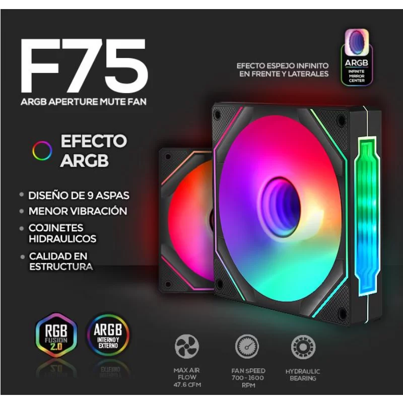 CASE FAN 120MM ARGB SENTEY F75 PWM 4-PIN