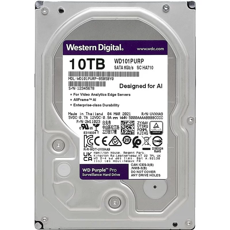 HDD 10 TB. SATA3 WESTERN DIGITAL PURPLE