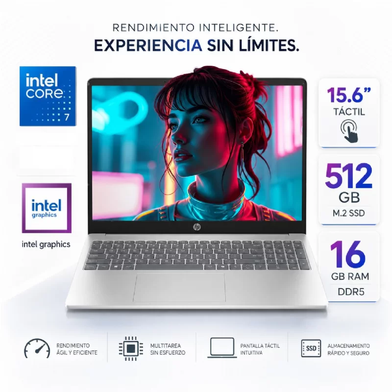 NOTEBOOK HP 15-FD0127 I7 - 16 GB - 512 GB - TOUCH - W11
