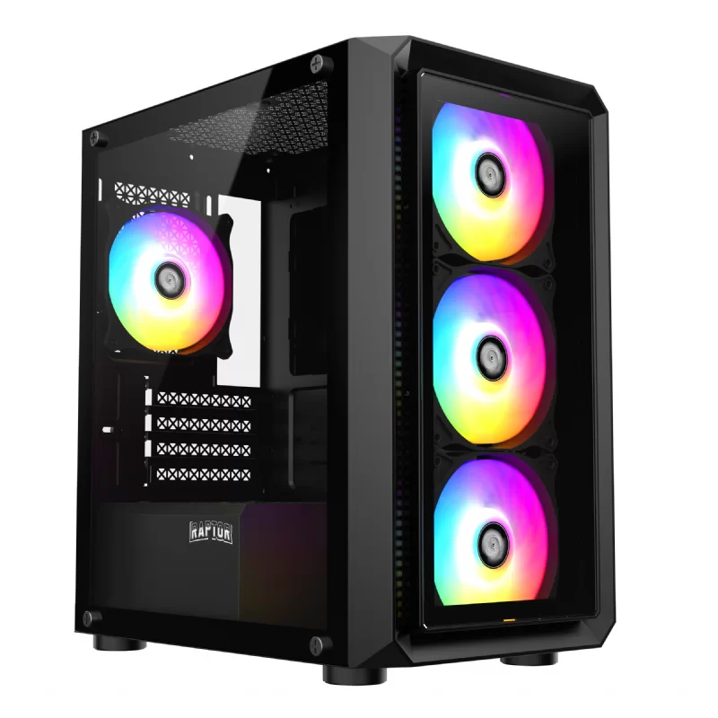 GABINETE RAPTOR INFINITY GLASS TG RGB 4 FAN