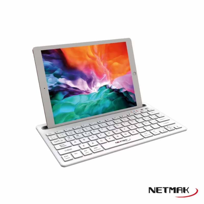 TECLADO BLUETOOTH NETMAK NM-KB650W RECARGABLE BLANCO