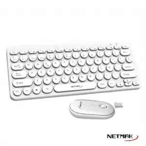 TECLADO Y MOUSE WIRELESS NETMAK KB850-W BLANCO