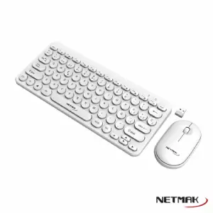 TECLADO Y MOUSE WIRELESS NETMAK KB850-W BLANCO