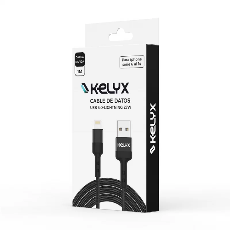 CABLE USB 3.0 A LIGHTNING KELYX 1M 27W