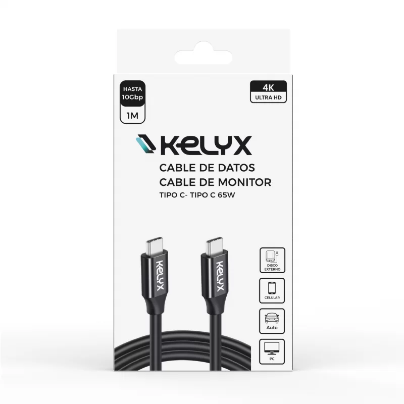 CABLE USB-C / USB-C 1M KELYX 65W /10GBPS
