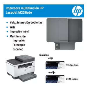 IMPRESORA MULTIFUNCION LASER HP M236SDW