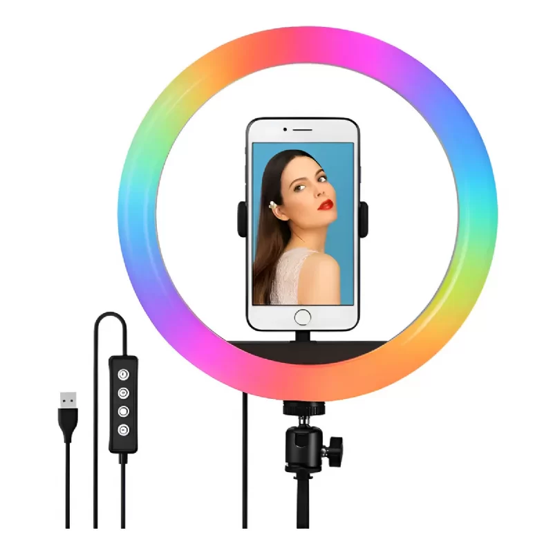 ARO DE LUZ LED RGB MJ30 30CM SIN TRIPODE