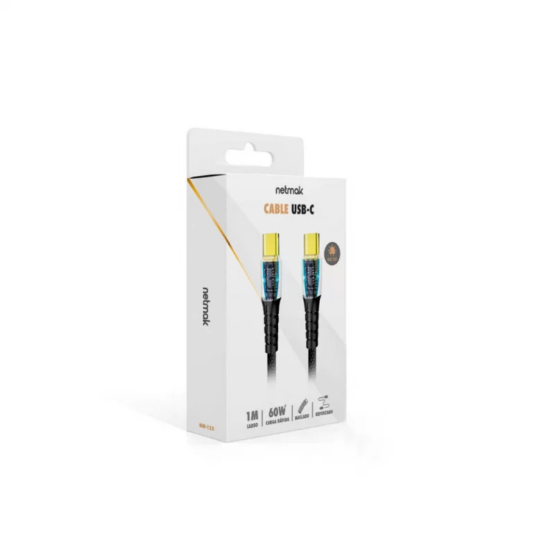 CABLE USB-C / USB-C 1M NETMAK NM-122