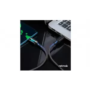 CABLE USB-C / USB-C NETMAK NM-125 60W C/DISPLAY