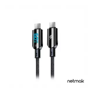 CABLE USB-C / USB-C NETMAK NM-125 60W C/DISPLAY