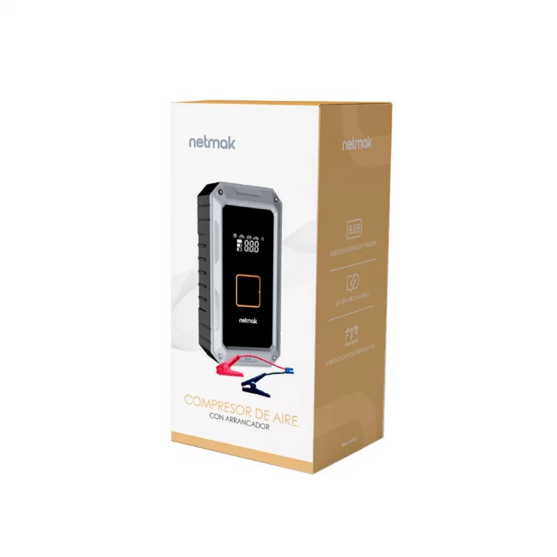 COMPRESOR DE AIRE PORTATIL C/ARRANCADOR NETMAK NM-CA102
