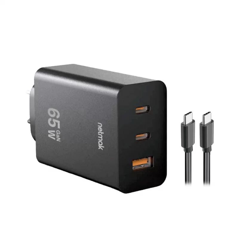 CARGADOR USB-C 65W TRIPLE NETMAK NM-CP42 C/CABLE