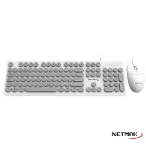 TECLADO Y MOUSE NETMAK NM-KB258W BLANCO