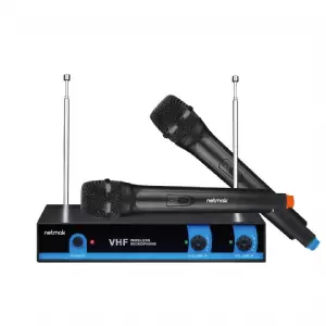 MICROFONOS INALAMBRICOS C/BASE PACK X2 NETMAK NM-MC25