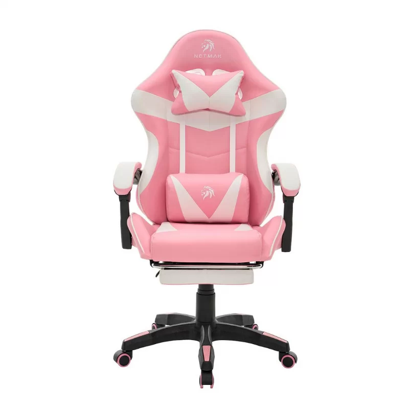 SILLA GAMER NETMAK NM-SG905-P C/APOYAPIES ROSA