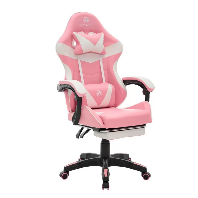 SILLA GAMER NETMAK NM-SG905-P C/APOYAPIES ROSA