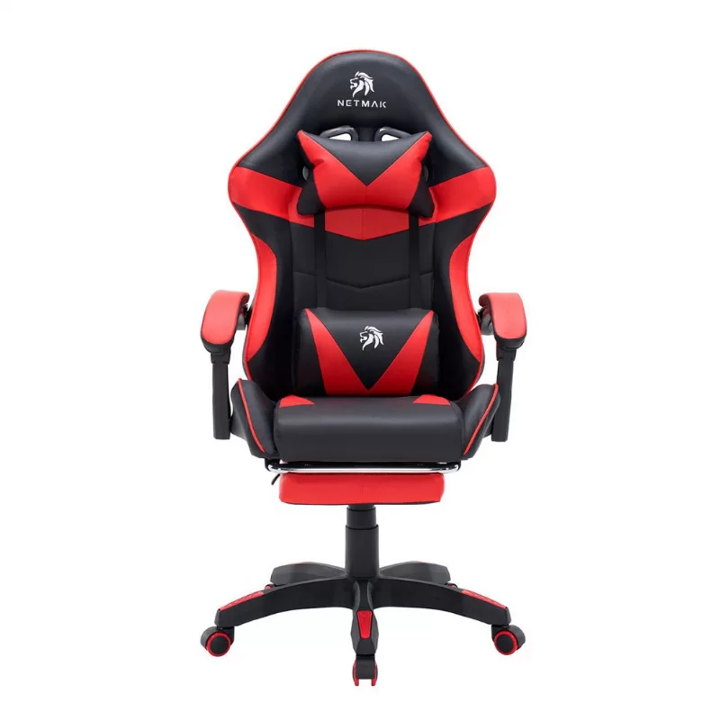 SILLA GAMER NETMAK NM-SG905-R C/APOYAPIES ROJO