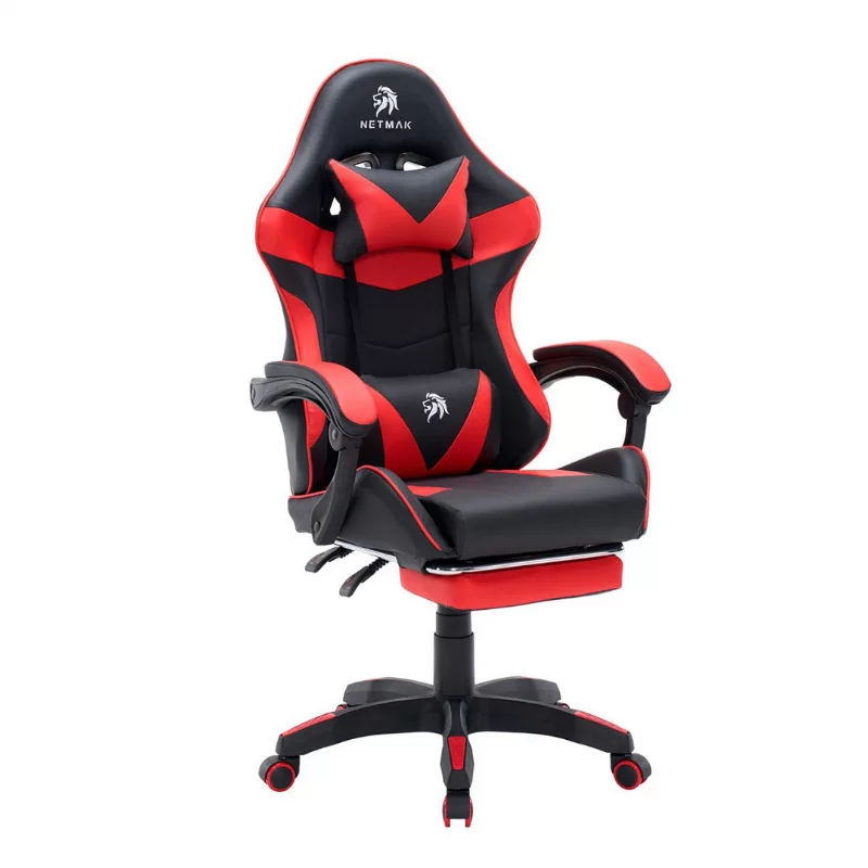 SILLA GAMER NETMAK NM-SG905-R C/APOYAPIES ROJO