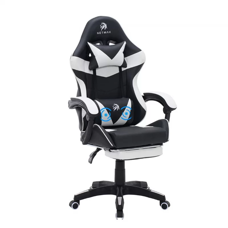 SILLA GAMER NETMAK NM-SG907 C/APOYAPIES Y MASAJEADOR